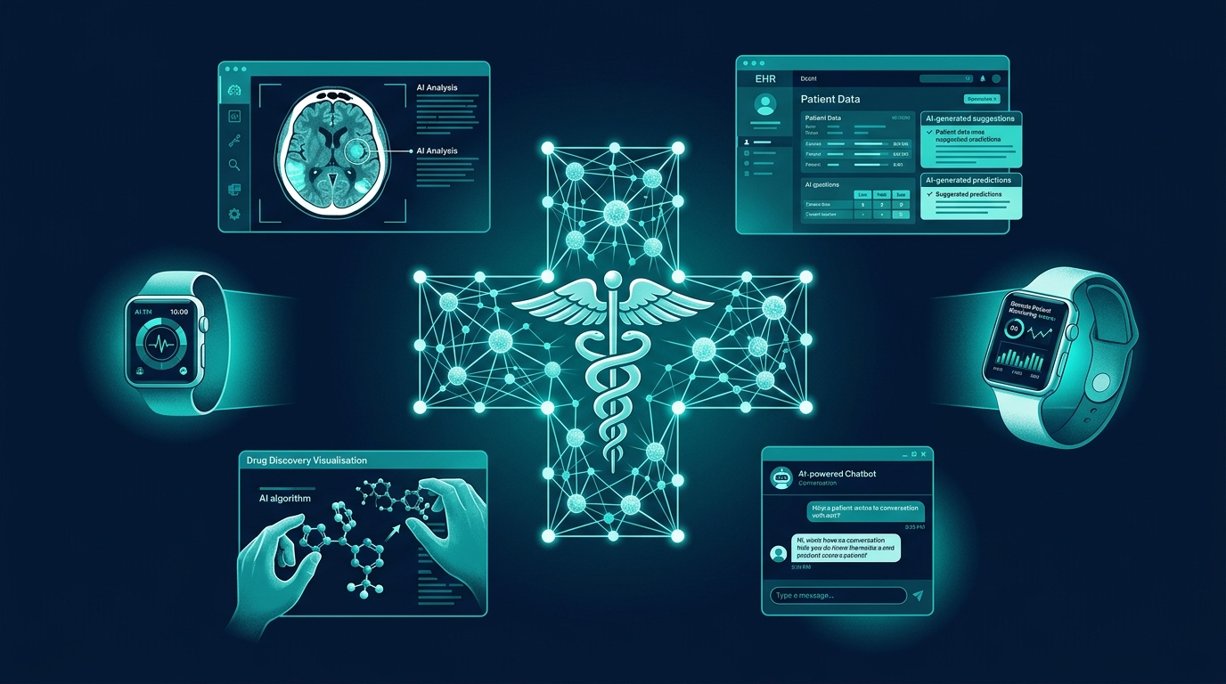 How AI is Transforming Healthcare Software in 2026 — Key Applications cover illustration