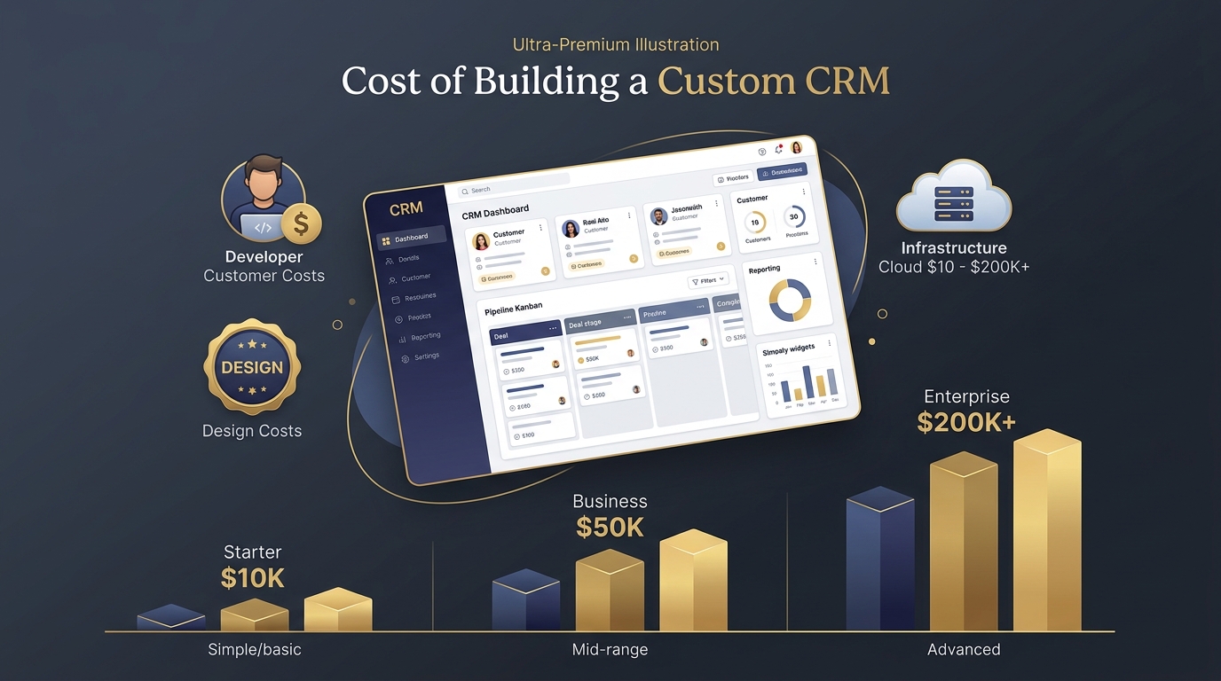 How Much Does It Cost to Build a Custom CRM in 2026? Full Breakdown cover illustration
