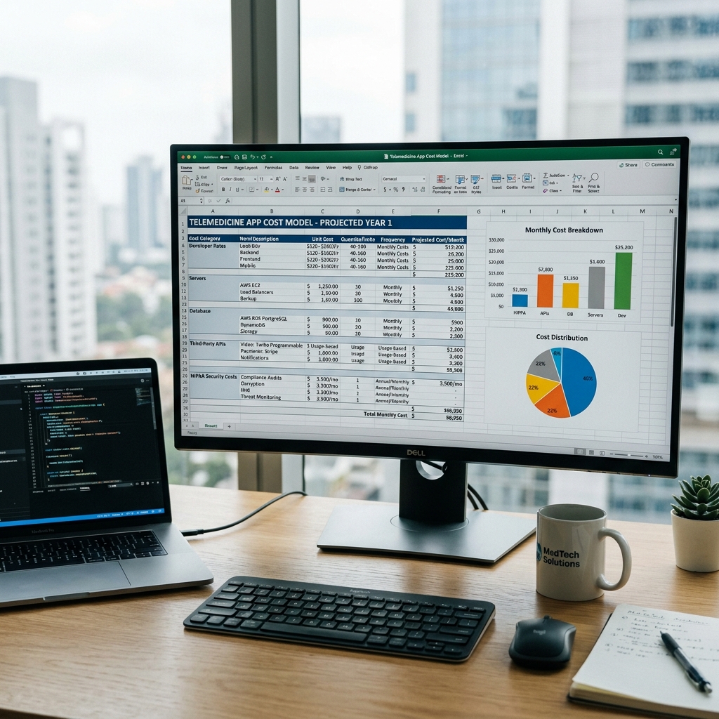 Telemedicine app development cost guide and budget planning sheet