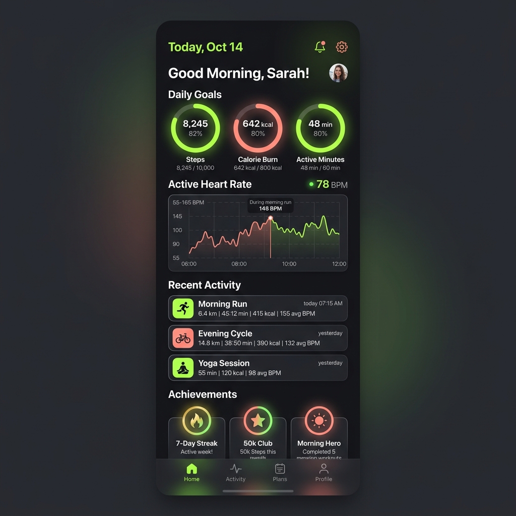 Fitness Mobile App Mockup