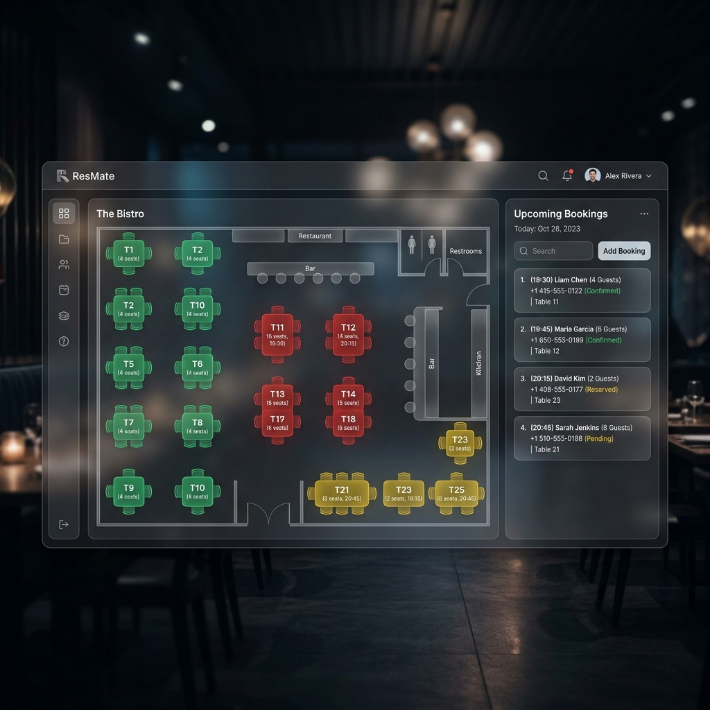 Restaurant Table Reservation Layout Mockup